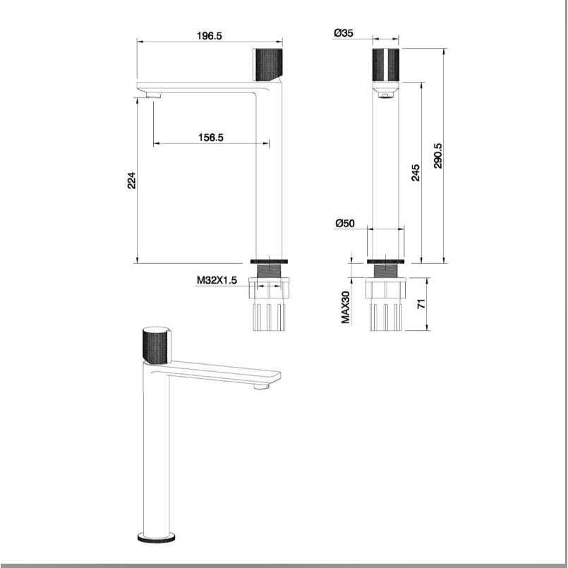 Ajo Tall Basin Mixer Tap