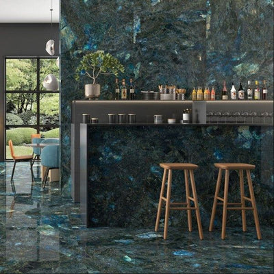 Austin Blue Super Polished Porcelain Tile - 1200x600mm N23