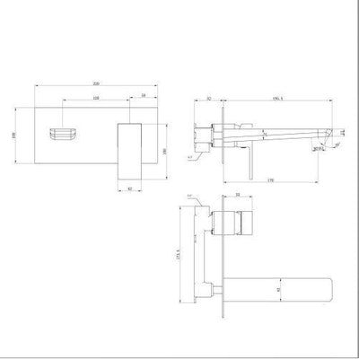 Liberty Gunmetal Wall Mounted Bath Mixer Tap