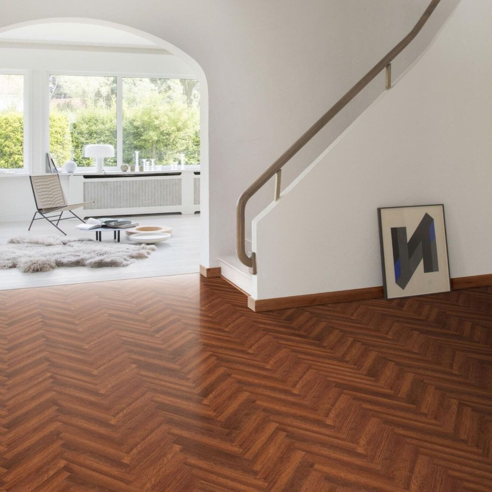 Berry Alloc Laminate Flooring Chateau + Herringbone Merbau Brown 8mm x 84mm