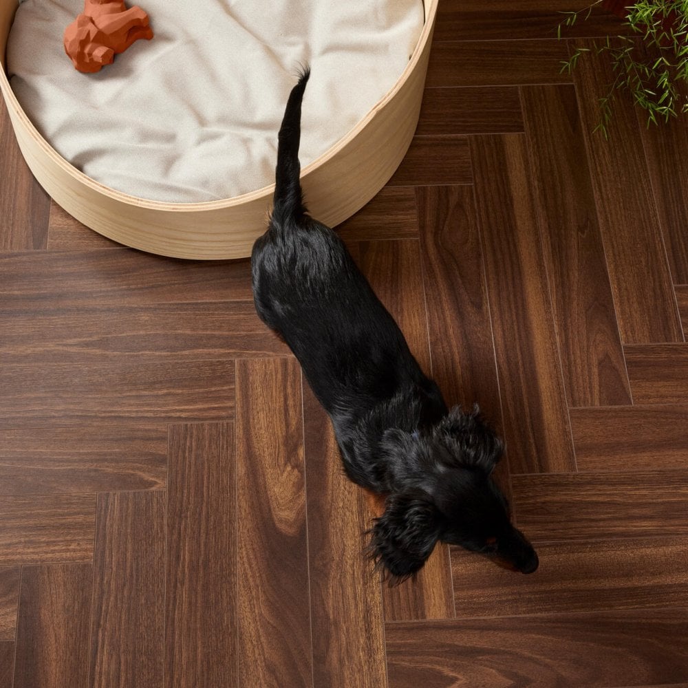 Berry Alloc Laminate Flooring - Chateau + Herringbone - Walnut Brown - 8mm x 84mm x 504mm