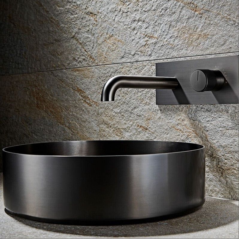 Bisbee Wall Mounted Basin Mixer Tap - Gunmetal