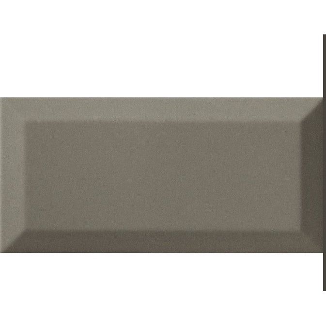 San Francisco Bisel Grey Ceramic Brick Tile - 100x200mm