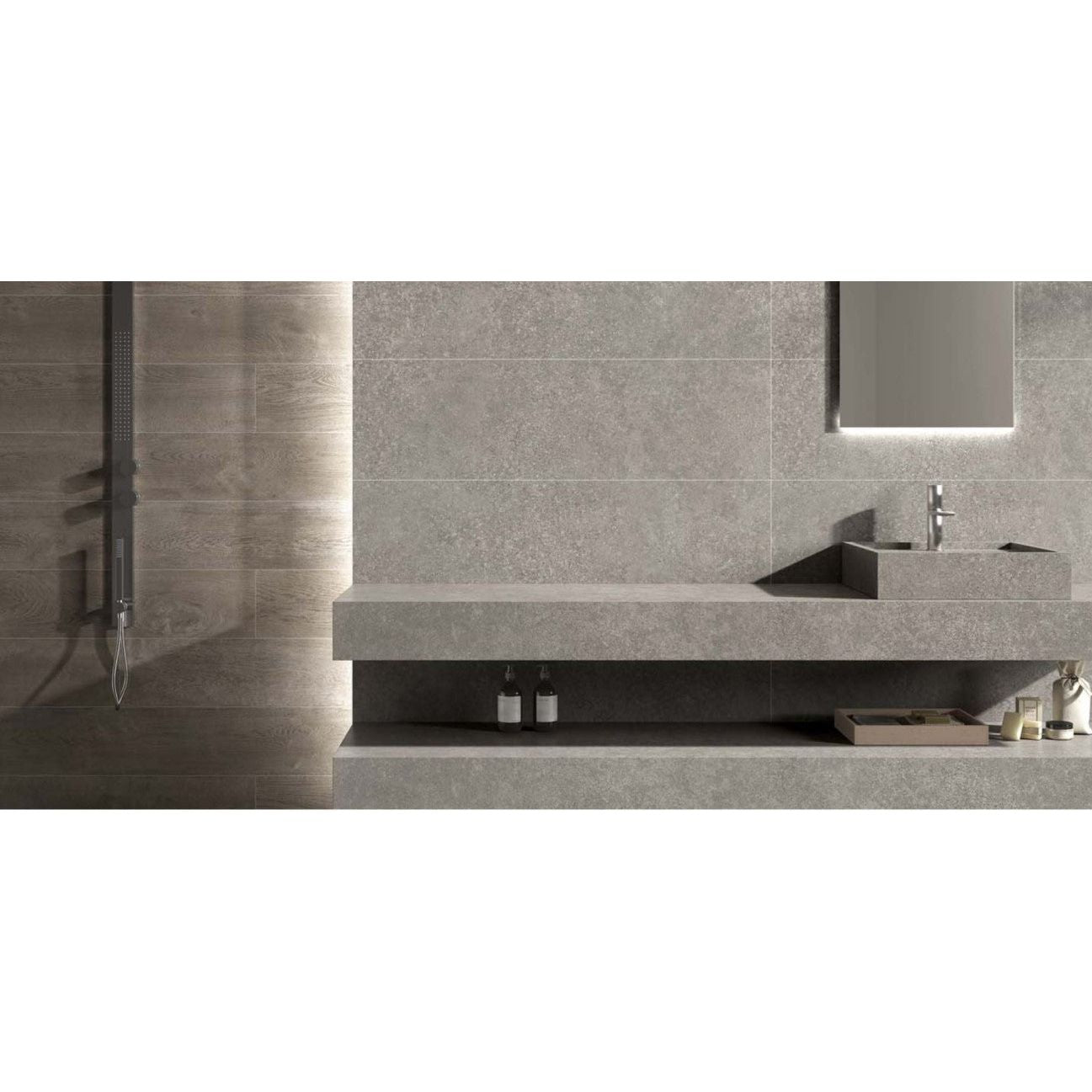 Brecken Ridge Grey Matt Ceramic Tile – 400x1200mm - N23