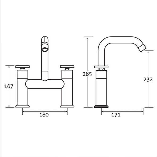 Alpha Brushed Gold Bath Filler Tap