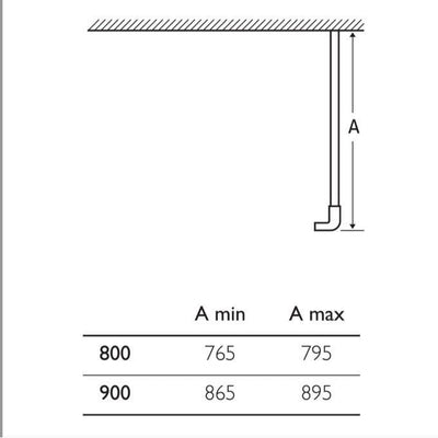 Camila 800mm Frameless Side Panel Only