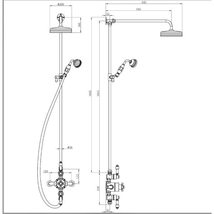 Chicago Chrome Traditional Shower Pack - Dual Outlet