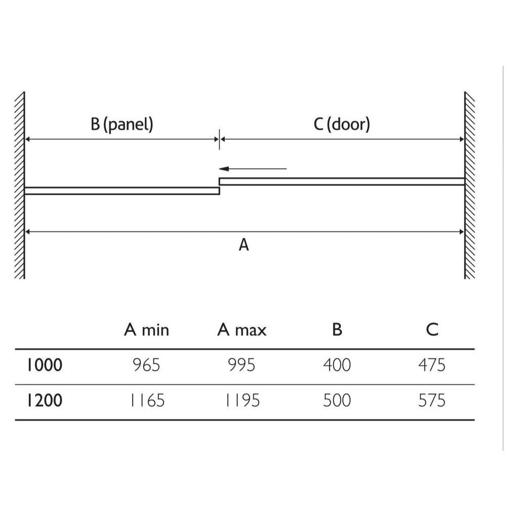 Clover 1000mm Sliding Shower Door