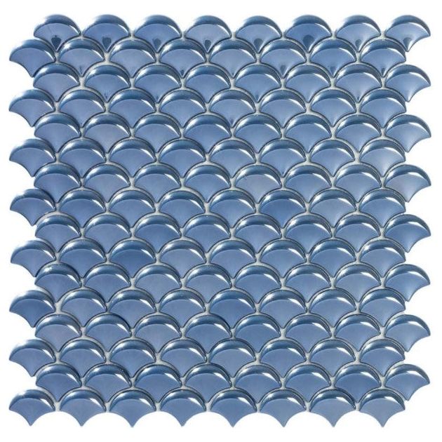 Courtney Dark Blue Gloss Mosaic - 317x324mm