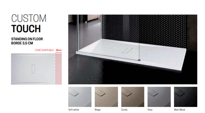 Novellini Custom Touch Shower Tray 1600x700x120mm - Soft White