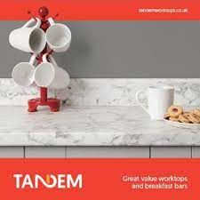 Tandem 30mm White Laminate Worktops-Breakfast Bar-Splashback-Upstand