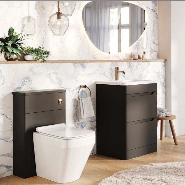 Eon Floor Standing 800mm Vanity Unit in Matt Black