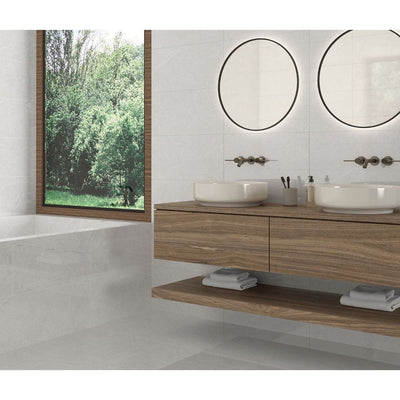 Edna White Polished Porcelain Tile - 1200x600mm N23