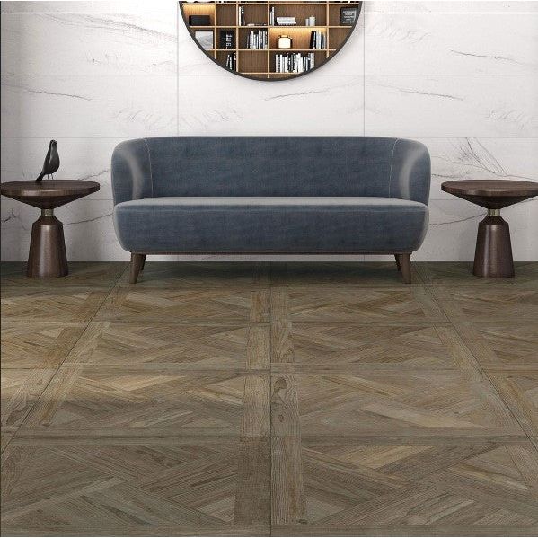 Elaina Umber Wood Effect Matt Porcelain Tile - 900x900mm- N23