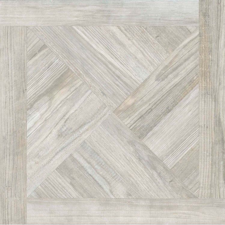 Elaina White Wood Effect Matt Porcelain Tile - 900x900mm- N23