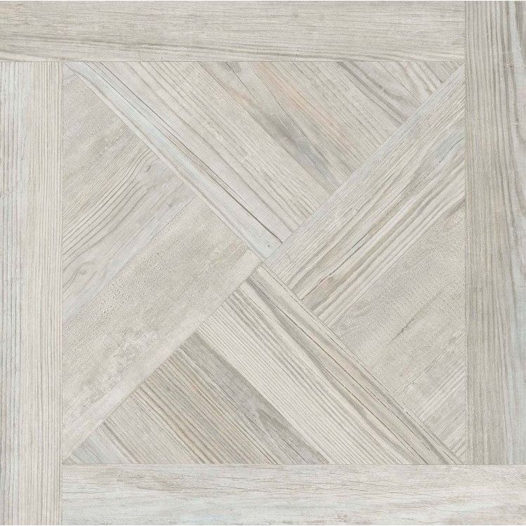 Elaina White Wood Effect Matt Porcelain Tile - 900x900mm- N23