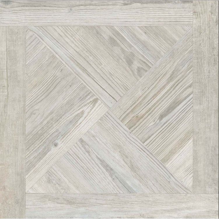 Elaina White Wood Effect Matt Porcelain Tile - 900x900mm- N23