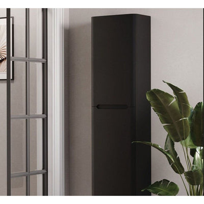 Eon Wall Hung Tall Storage Cabinet in Matt Black