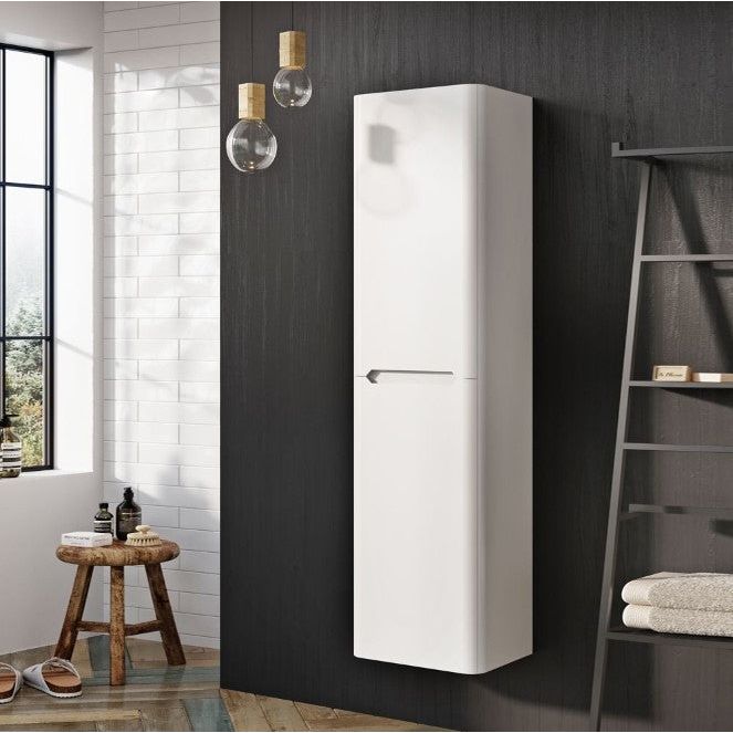 Eon Wall Hung Tall Storage Cabinet in Matt White