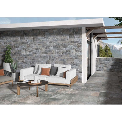 Eunice Grey Stone Matt Porcelain Tile - 320x890mm - N23