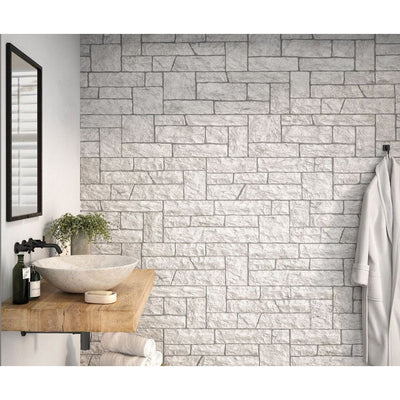 Eunice White Stone Matt Porcelain Tile - 320x890mm - N23