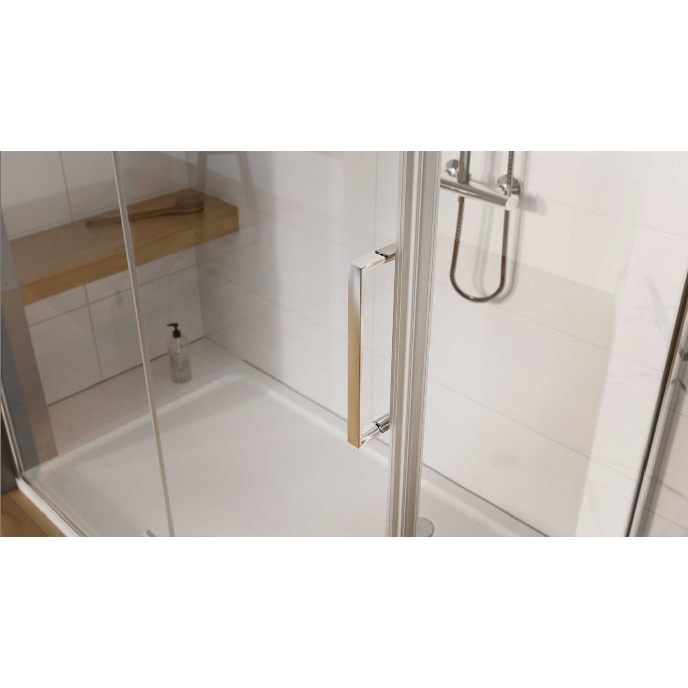 Evelyn 800mm Hinged Shower Door - Chrome