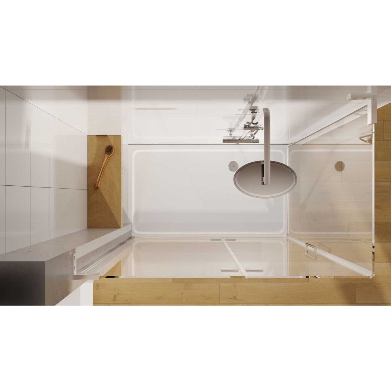 Evelyn 800mm Hinged Shower Door - Chrome