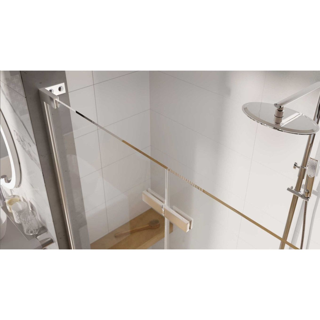 Evelyn 800mm Hinged Shower Door - Chrome