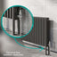 Nevada Black Triple Horizontal Column Radiator - 600mm