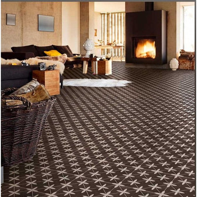 Fort Worth Black Pattern Ceramic Tile 450x450mm