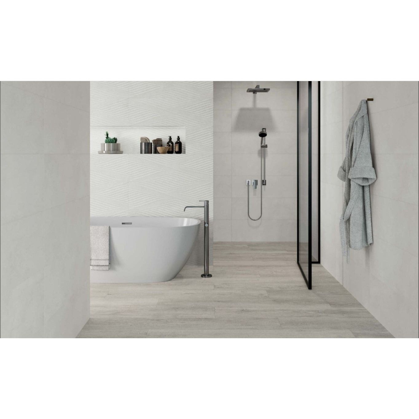 Fort Collins Silver Matt Ceramic Tile - 320x900mm