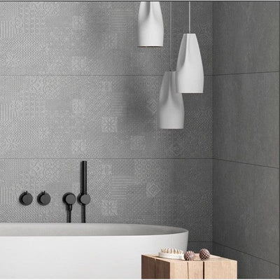 Carson Matt Grey Decor Ceramic Tile - 1200x400mm - N23