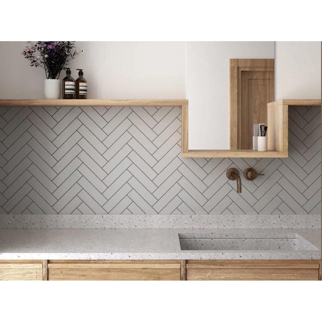 Axel Grey Matt Ceramic Tile - 200x50mm N23