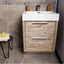 Hermoine 500mm Floor Standing Vanity Unit & Basin - Light Sawn Oak