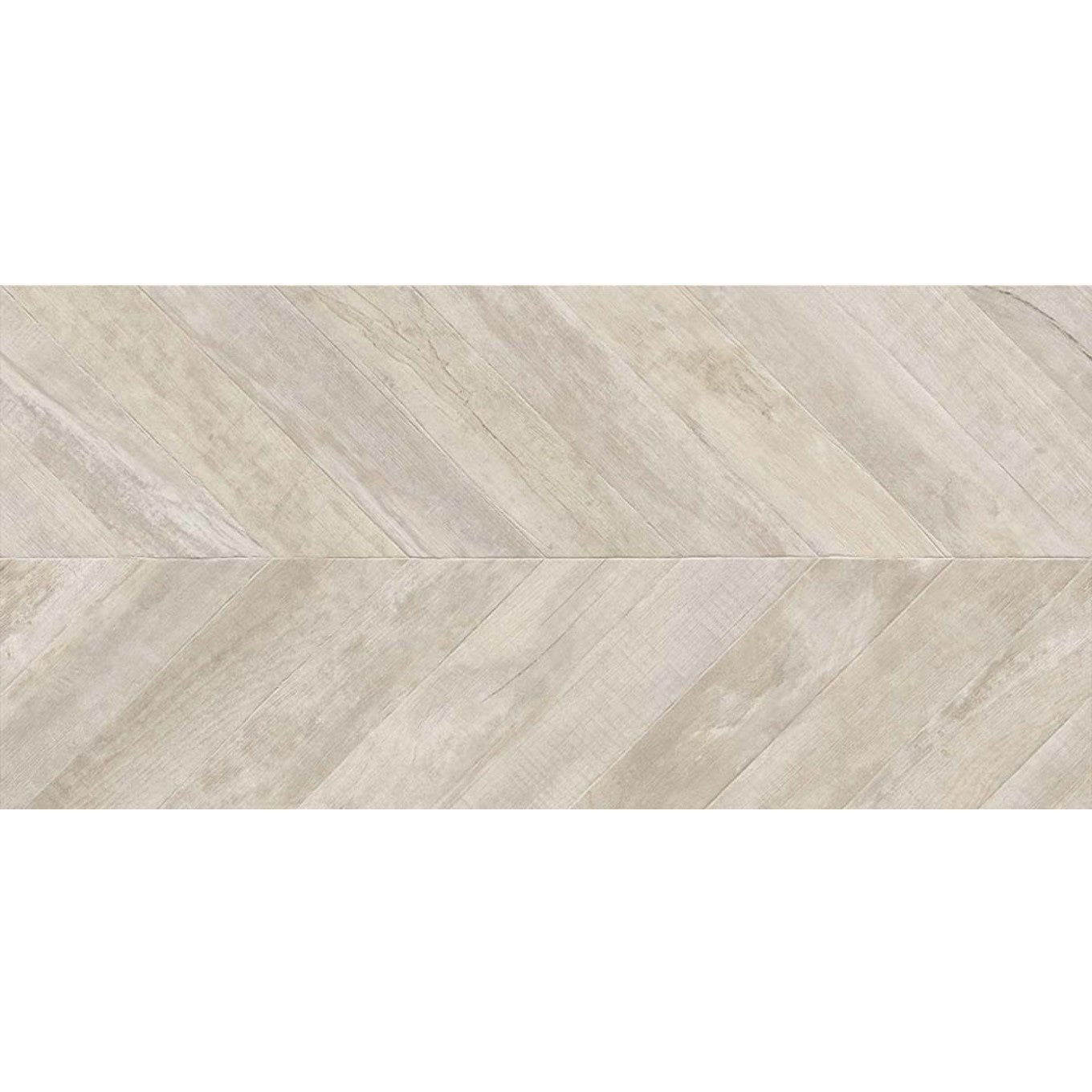 Hazel Chevron Beige Wood Effect Matt Porcelain Tile - 500x1000mm