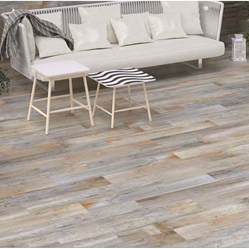 Hallie Multi-Coloured Wood Effect Matt Porcelain Tile - 200x1200mm