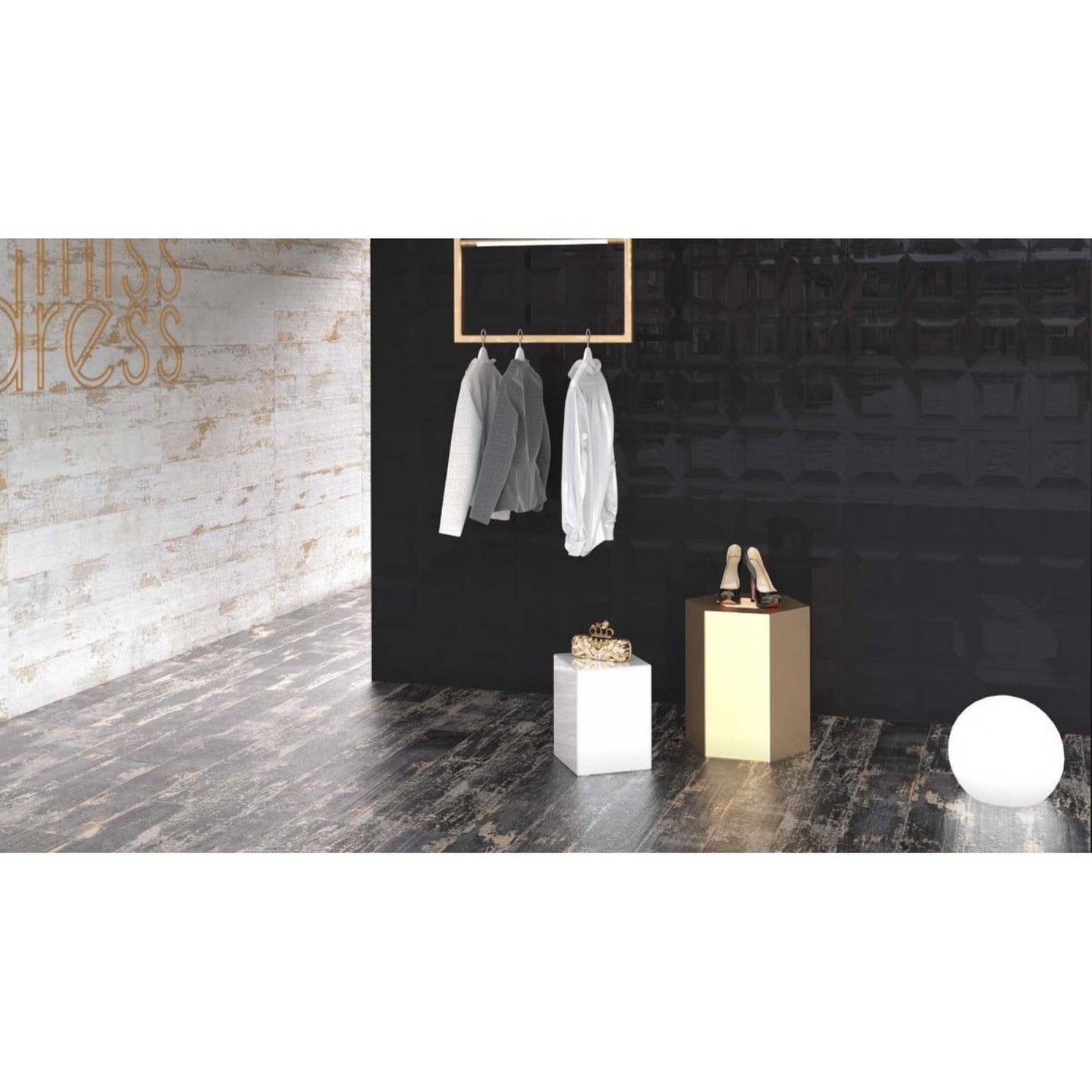 Harmoni Black Wood Effect Porcelain Tile - 200x1200mm