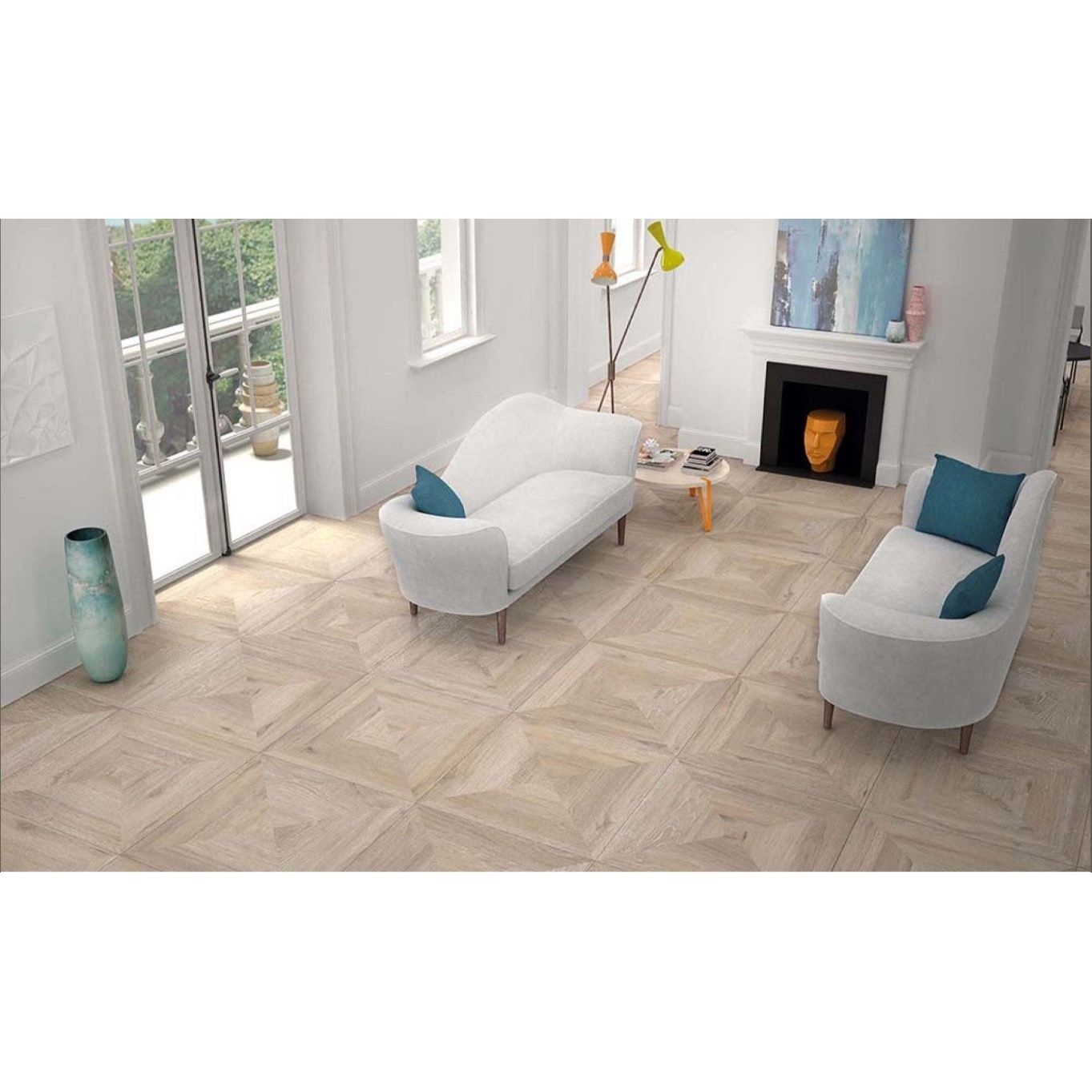 Helen Natural Wood Effect Matt Porcelain Tile - 800x800mm