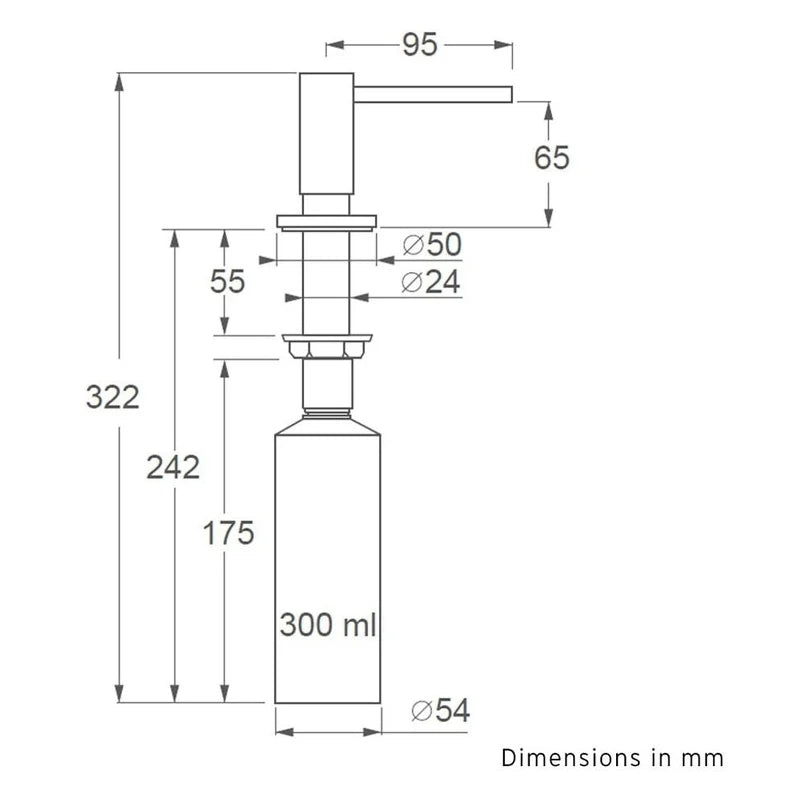 InSinkErator Kitchen Soap Dispenser Brushed Steel