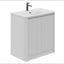 Jack 800mm Ribbed Floorstanding Vanity Unit with Doors in White with Matt White Basin N23