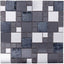 Lana Black Foil Poppy Modular Mosaic - 300x300mm