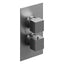 Liberty Single Outlet Square Concealed Valve with Slide Rail Kit - Gunmetal