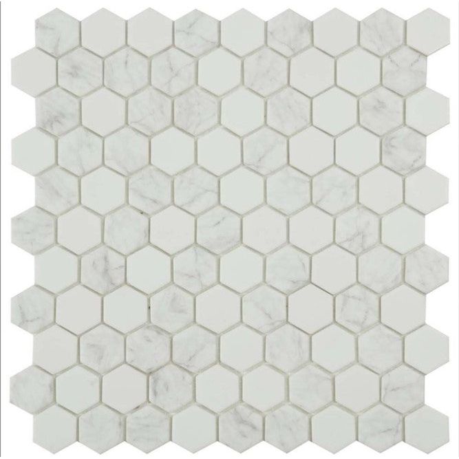 Liz Matt White Flake Marble Mosaic - 307x317mm