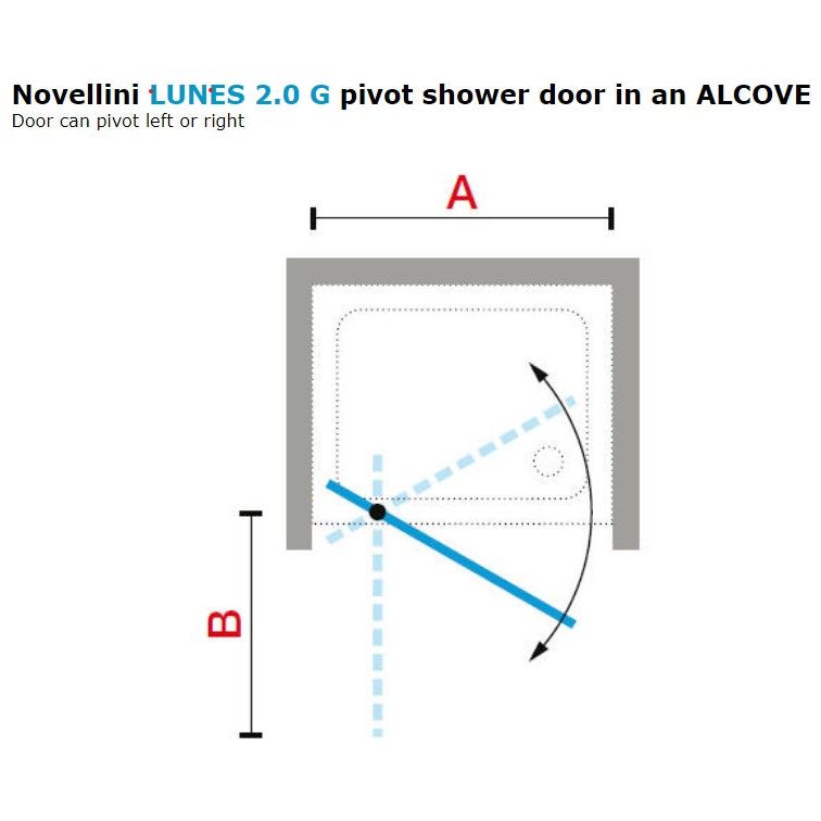 Novellini Lunes 2.0 G Pivot Shower Enclosure - Matt Silver