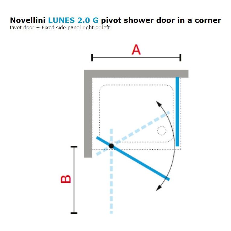 Novellini LUNES 2.0 G Pivot Shower Enclosure - White