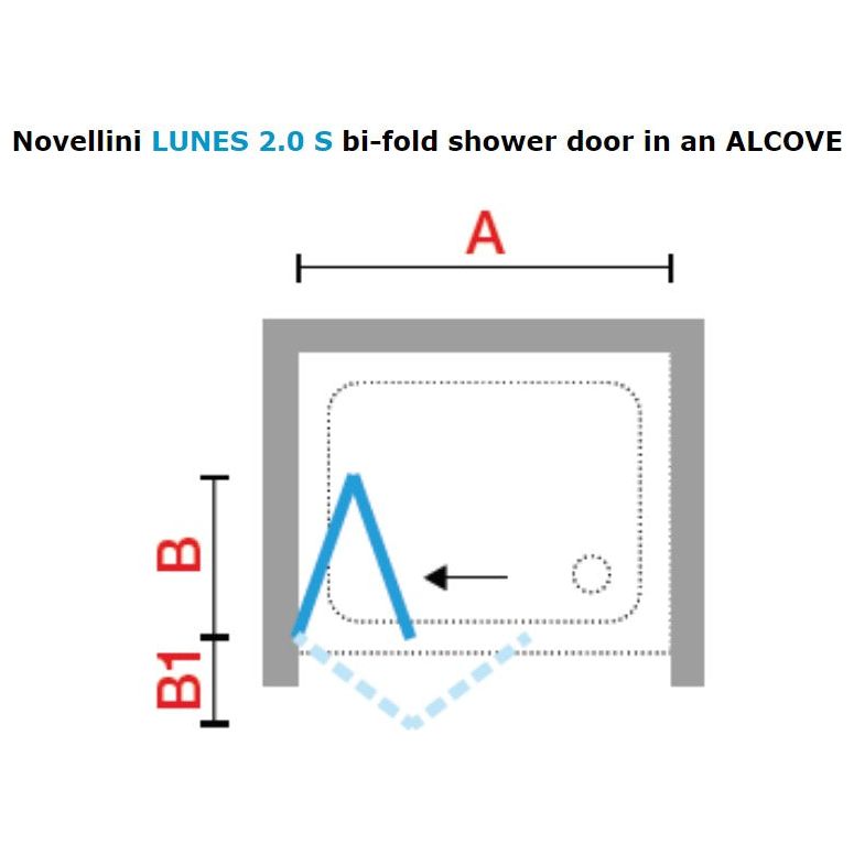 Novellini Lunes 2.0 S Folding Shower Door - White