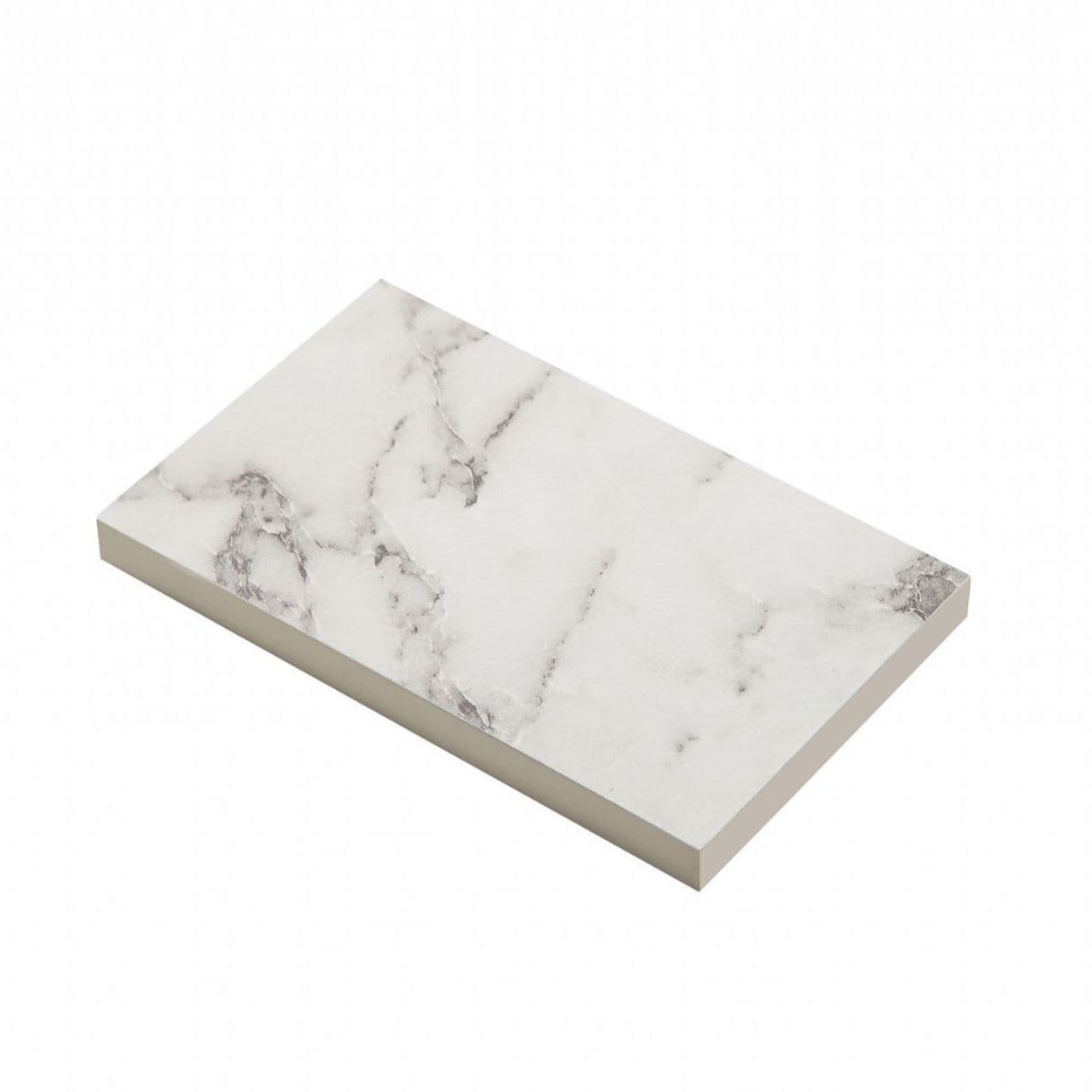 Mariz 12mm Compact Laminate Worktops - White Marble - White Core