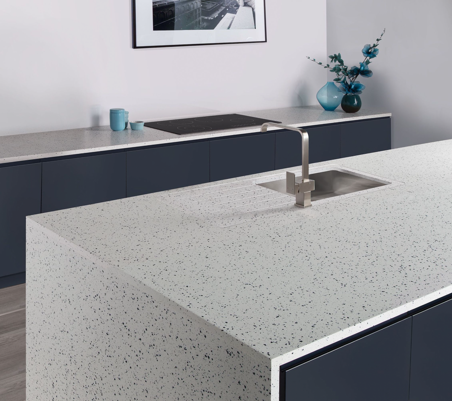 Minerva -Ice Blue - Solid Worksurfaces Worktops