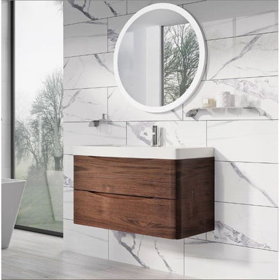 Montana 900mm Wall Hung Vanity Unit in Rosewood & Resin Basin