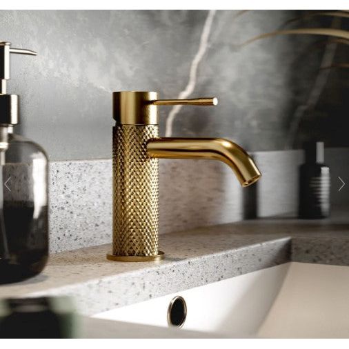 Chelsea Textured Basin Tap - Champagne Gold